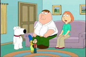 The "banned" Family Guy joke involving The Simpsons. Fox took the joke off from being aired on the network claiming the joke was was "personal" and told Seth MacFarlane that he could not do a gag anymore about The Simpsons. (The joke is still included in DVD box sets and has aired on Adult Swim)