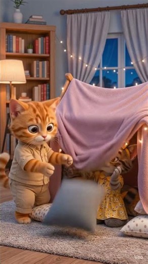 Their Blanket Fort Collapsed! 🐱😂 #Shorts