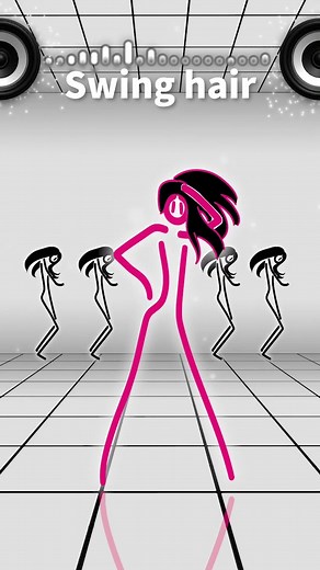 Animated Dance Moves with a Stylish Central Figure
