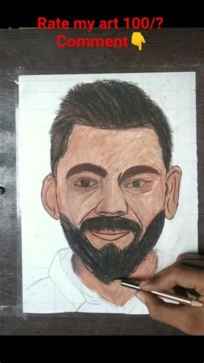 #day 13 Kohli Drawing Coloring Tutorial | Step-by-Step Portrait | Exciting Cricket Art"#short#viral