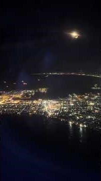 函館空港から離陸夜景