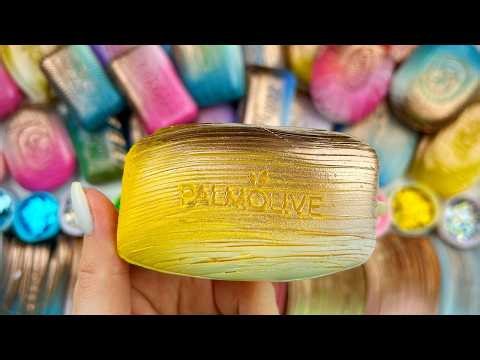 [ASMR] Aesthetic Glitter Soap Carving & Starch Foam Crushing | 100% Satisfying Relax (No Talking)