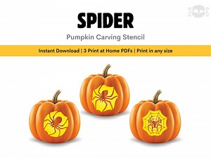 Spider Pumpkin Stencil: Creepy Spider Halloween Carving Template Pattern Design (instant Download) - Etsy UK