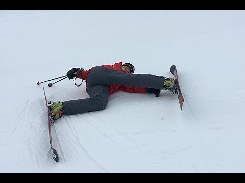 How to get up after a fall while skiing.