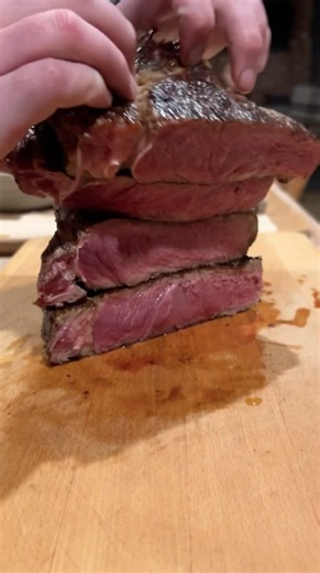 The perfect medium raw steak