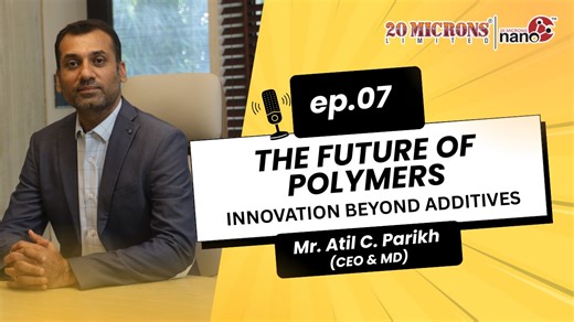 🎙️ New Podcast Episode | THE FUTURE OF POLYMERS What does the future of polymers really look like? In this latest episode of Innovations That Color the Future, Mr. Atil C. Parikh, CEO & Managing Director of 20 Microns Limited, shares a clear and practical perspective on how the polymer industry is evolving — driven by sustainability, innovation, and advanced mineral science. 🔍 In this 7-minute conversation, he covers: • Key polymer growth sectors shaping demand • Why PCR is no longer optional 