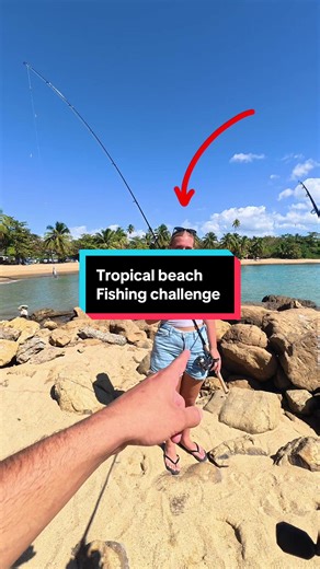 Tropical beach fishing challenge with my GF #fishing #fishingvideos | Fishing Videos