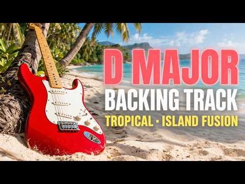 Tropical Masayoshi Takanaka Style Backing Track Jam in D | Island Fusion | Chord Changes | EASY!