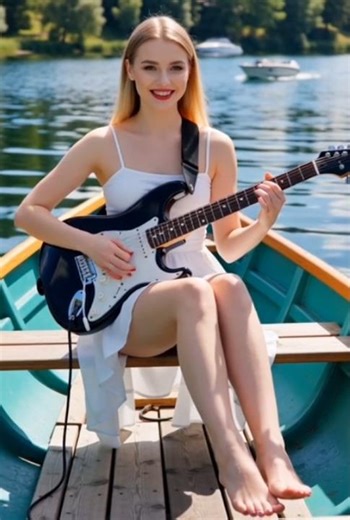 female guitarist fancam model