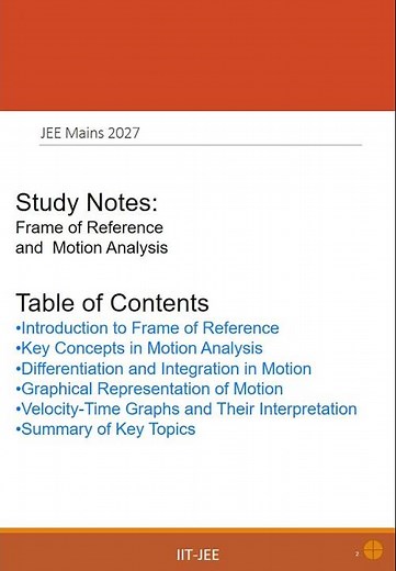 IIT JEE 2027 – Physics Chapter 3 Study Notes Part 7 [1. Introduction to Frame of Reference]