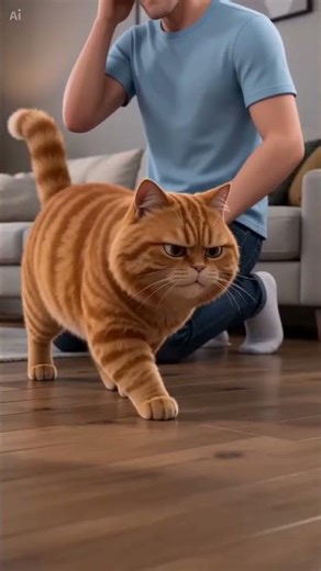 This Orange Cat Has Other Plans 😳🖥️ #pets #funny #animation