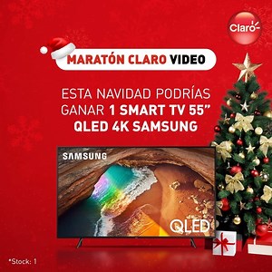 🏠 ¡Si eres CLARO, tienes cine en tu CASA! 🏠 Este mes de diciembre, tenemos un regalo para ti. 🎅 ¡Participa y podrías ganar 1 SMART TV 55” QLED UHD 4K SAMSUNG! 🎄🎬 Solo debes: 1) Estar suscrito a #Clarovideo. 👉 bit.ly/CV10FBCLAR02 2) Visualizar contenidos de la sección Catálogo, Premium, TV en vivo o alquilar películas (los alquileres te brindan 5 opciones de ganar). Vale del 01 al 31 de diciembre del 2020. Condiciones aplicables: bit.ly/BasesTvSamsung | Claro Perú