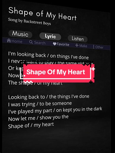 Shape Of My Heart Lyrics by Backstreet Boys