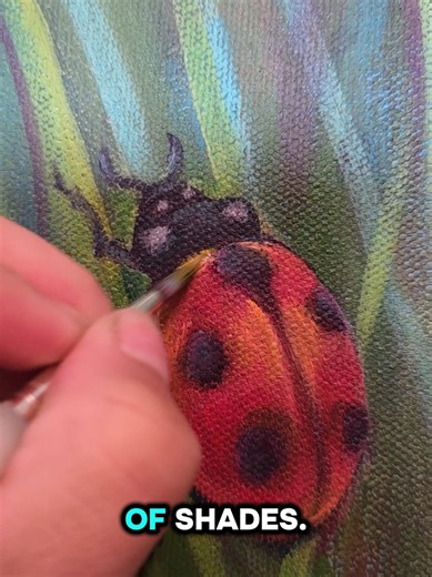 Acrylic Painting Ladybug on Four‑Leaf Clover