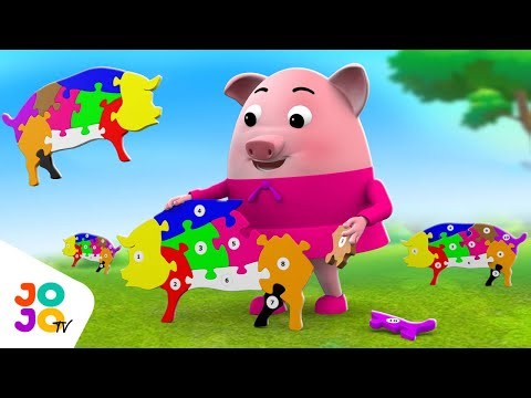 Learn & Play | Baby Pigs Enjoy the Pig Puzzle Fun! Kids Educational 3D Cartoons