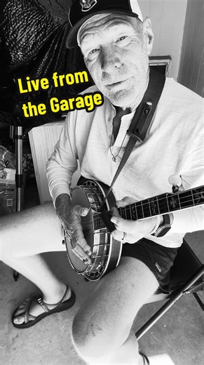 Live from the Garage - modal d (DAADF low to high) ebony slide feeling gray today #americana #slide #banjo #blues