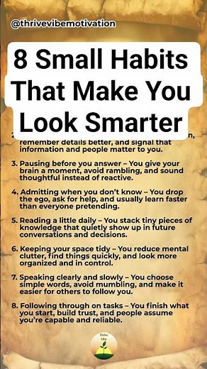 8 Small Habits That Make You Look Smarter