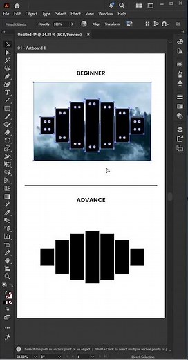 Clipping Mask & Compound Path - Adobe Illustrator Tutorial #illustratorshorts #illustratortips
