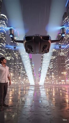 Futuristic Flying Car Landing | 4 Propeller Anti-Gravity Cinematic Concept#Short #viral