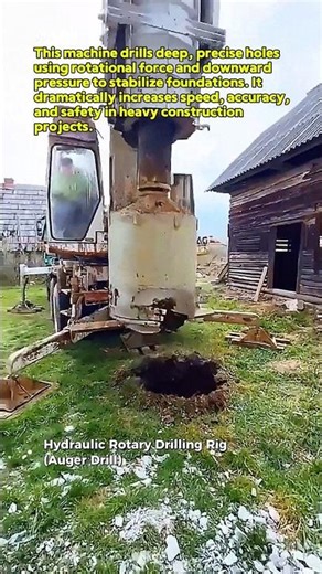 Giant Auger Drills Perfect Deep Foundation Holes #Construction #Engineering #USA
