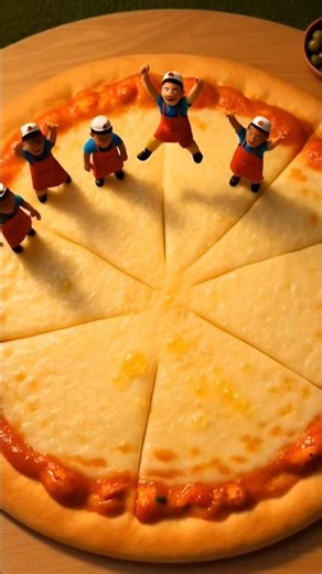 Tiny Workers Making a Giant Pizza! 😲