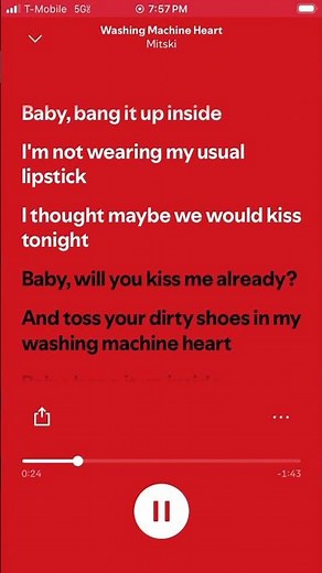 Washing Machine Heart - by: Mitski (lyrics from Spotify)