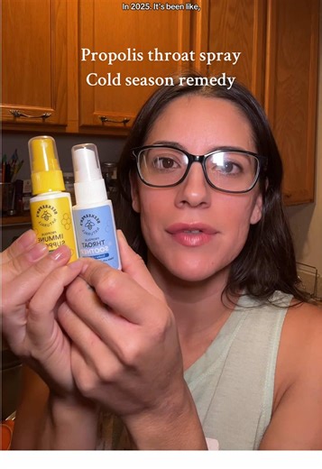 Propolis throat spray is the best natural remedy for sick season. Go bees! 🐝🍯 #propolis #coldseason #naturalremedies #antiviral #naturalremedy