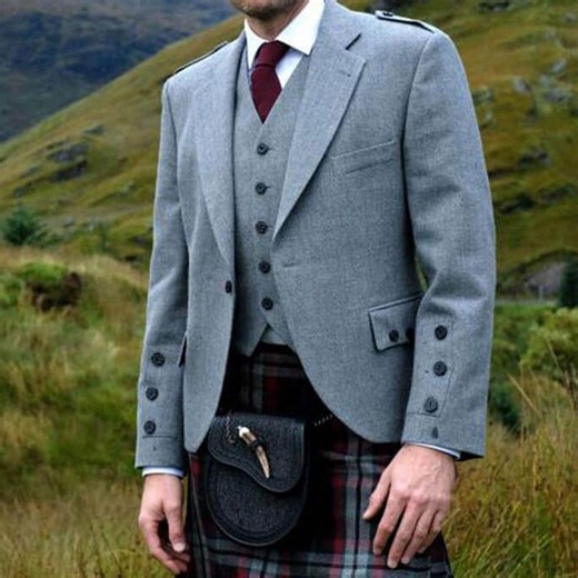 Highland Scottish Lovat Green Argyll Tweed Jacket & Vest - Handmade Kilt Jackets | Hoorclothing - Etsy UK