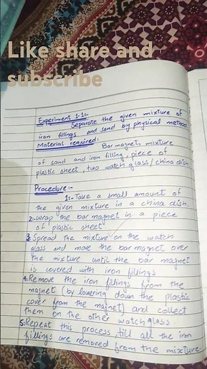 experiment 1.1 chemistry class 9 practical notebook #chemistry #edit #education