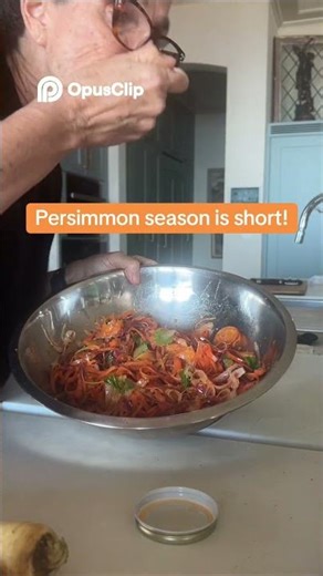 Persimmon Salad—The Finished Dish. #persimmons, #persimmonsalad, #seasonaleating, #persimmonseason