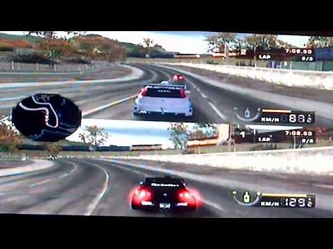 Need for Speed Most Wanted - 2 player split screen Grande Punto vs Golf custom - HD
