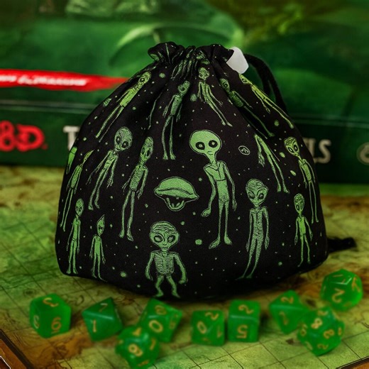 Cryptid Alien Dice Bag With Pockets for Tabletop RPG Games - Etsy