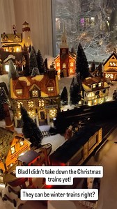 1.3K views · 1K reactions | When you leave your Christmas village up for snow videos in February . Featuring S-gauge model trains and our dad’s old American Flyer train, still running after like 70 years! (Just like him). #christmasvillage #wintervillage #snowvillage #sgauge #americanflyer #toytrains #modeltrains | Rail Brothers | Facebook