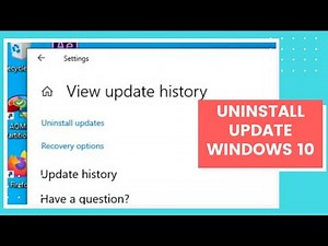How to uninstall windows update on WINDOWS 10
