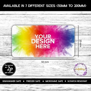 Personalized Rectangle Logo Stickers: Custom Design, Waterproof Glossy Labels - Etsy UK