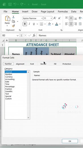 Excel shortcut to mark attendance quickly