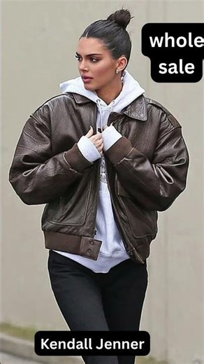 Kendall Jenner Brown Leather Jacket | Real Leather Celebrity Style