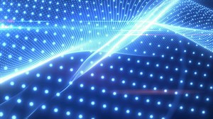 Download Blue glowing magic waves from energy particles abstract background for free