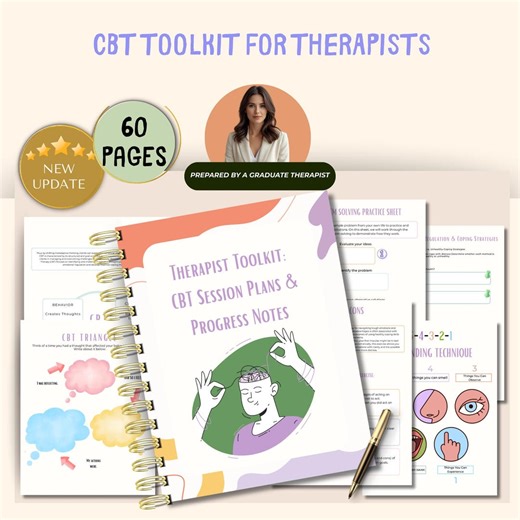 CBT Session Plans & Progress Notes for Therapy Sessions, Cbt Skills, Cbt Workbook, Therapy Worksheet, Counseling Resources, Therapy Tools - Etsy