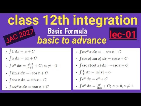 Integration Made Easy 😍 | Class 12 Full // lec-01 // basic formula 0 to advance level