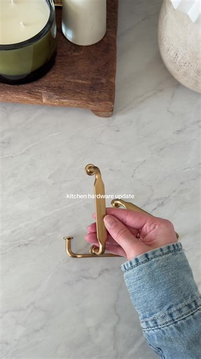 Gold Cabinet Hardware Upgrade for Kitchen