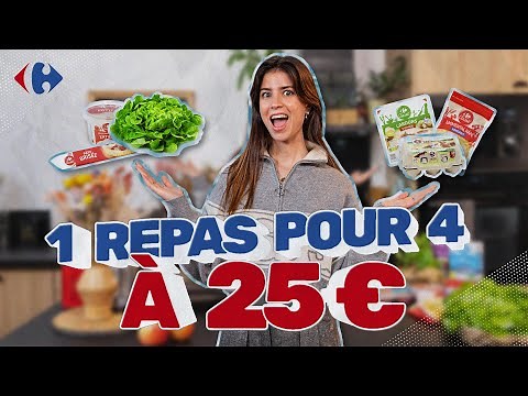 Un repas pour 4 personnes à MOINS DE 25 € ? 😯 | Retour de courses avec Stelle | Carrefour France