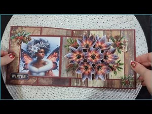 Winter POP-UP CARD with 3D flowers in a stunning winter decor 🎁❤💞🎁