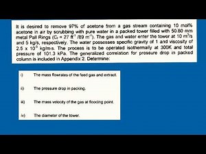 Gas Absorption: Packed Tower Diameter V2
