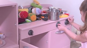 Watch Teamson Kids - Retro Play Kitchen with Refrigerator. Freezer. Oven and Dishwasher - Pink ﹙2 Pcs﹚ on Amazon Live