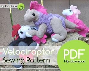Simple Feathered Velociraptor Plush Sewing Pattern Digital Download PDF - Etsy