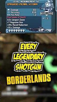 Every Legendary Shotgun in Borderlands #borderlands #shorts
