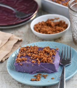 Rich and creamy Ube Maja loaded with purple yam flavor and golden latik. Delicious as snack or dessert! Get the full recipe: https://www.kawalingpinoy.com/ube-maja-blanca/ | Kawaling Pinoy Recipe Blog