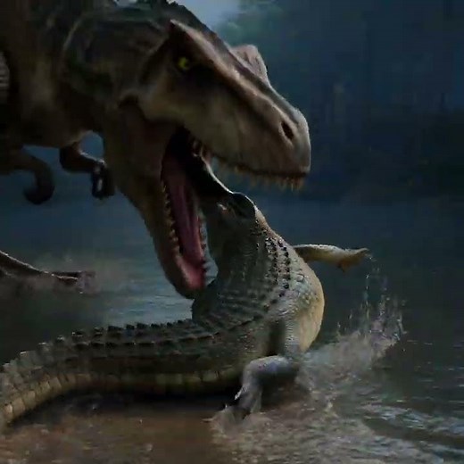 Epic Dinosaur vs Giant Crocodile Battle | T-Rex vs Saltwater Crocodile in the Jungle”#fishing
