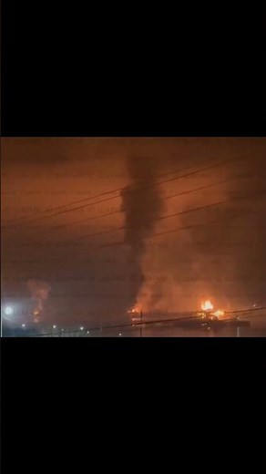 Terrifying Night Inferno: Huge Industrial Fire Rages Out of Control #explosion #massivefire